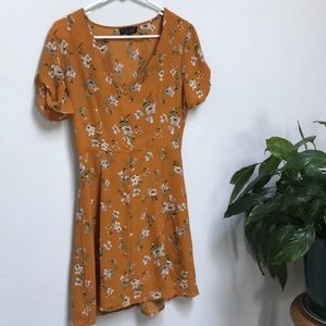 button front mini dress